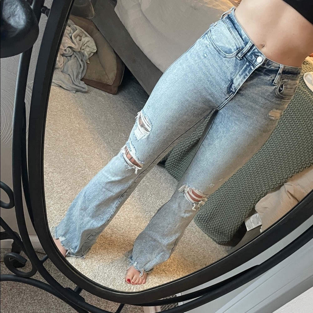 Flying Monkey Distressed Light Blue Women's Jeans